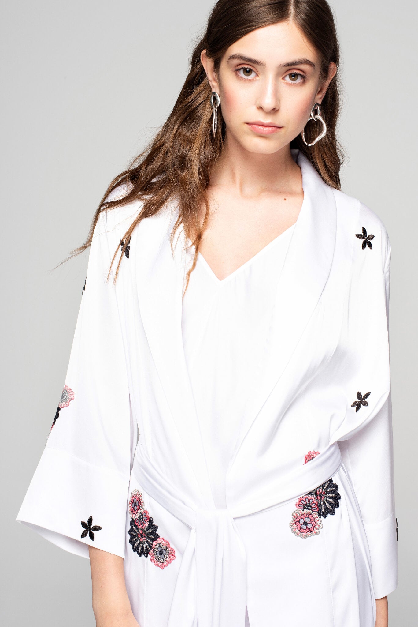 Model in Come Closer Kimono