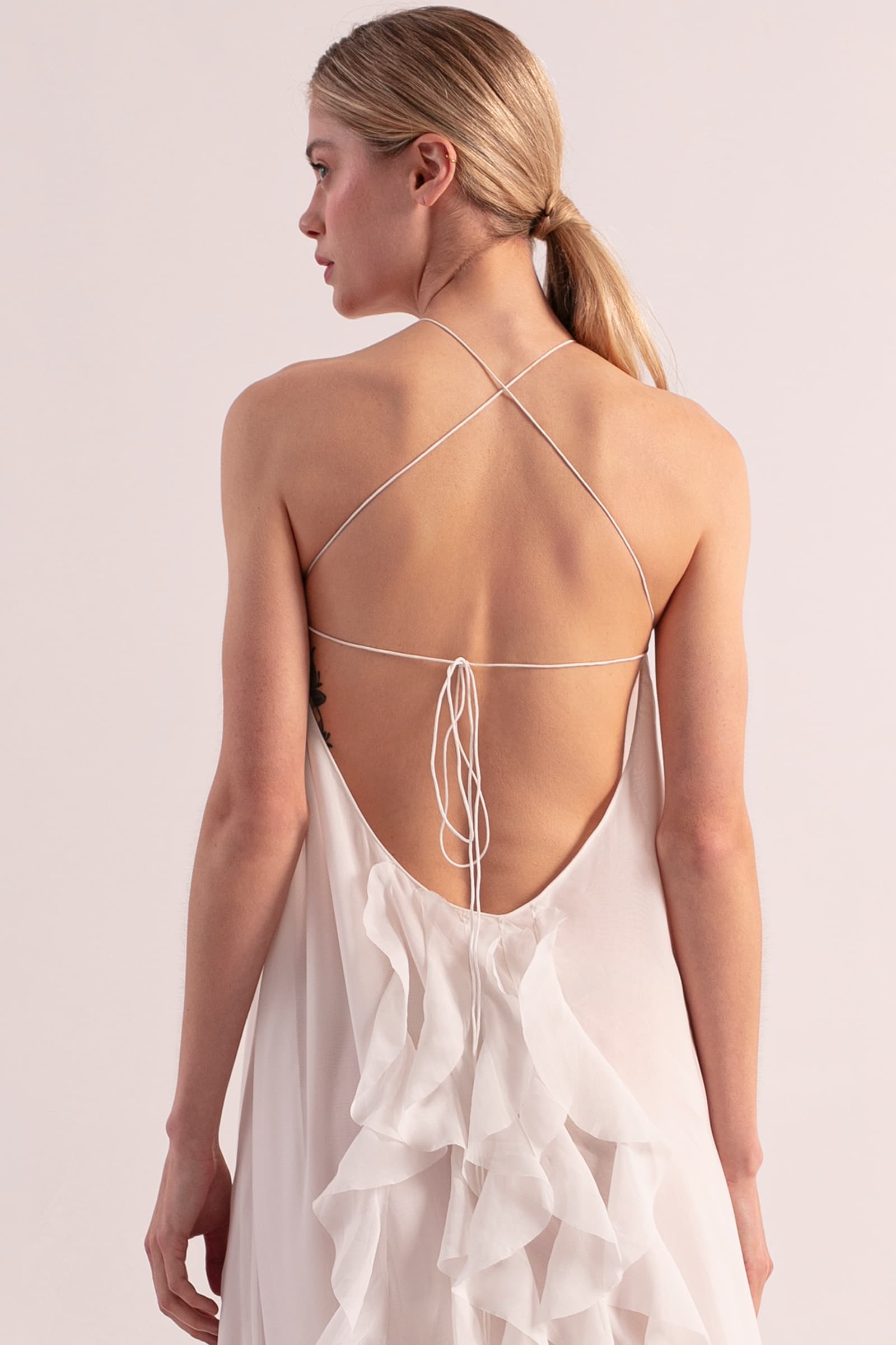 Model in Illusion Dress