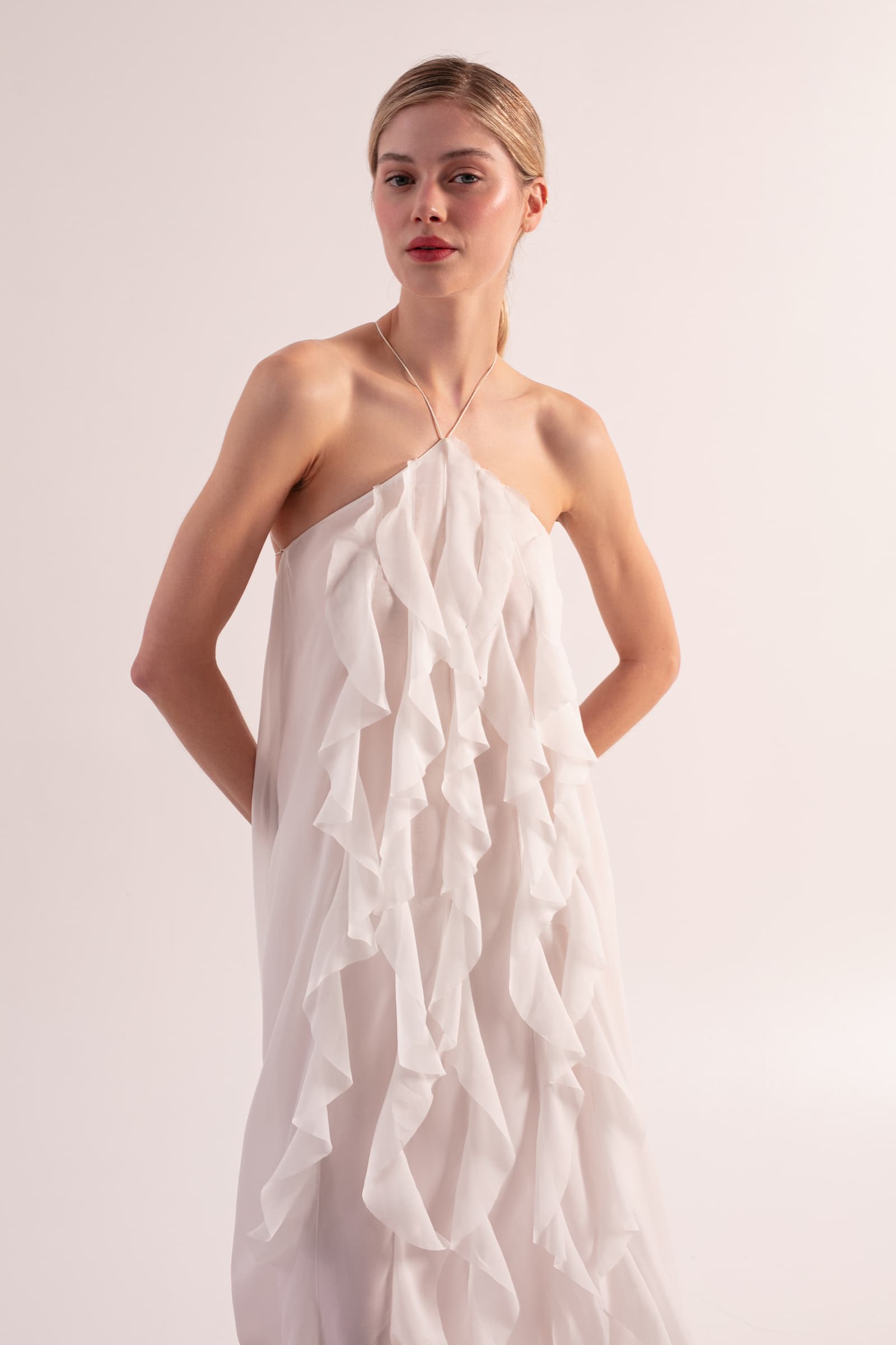 Model in Illusion Dress