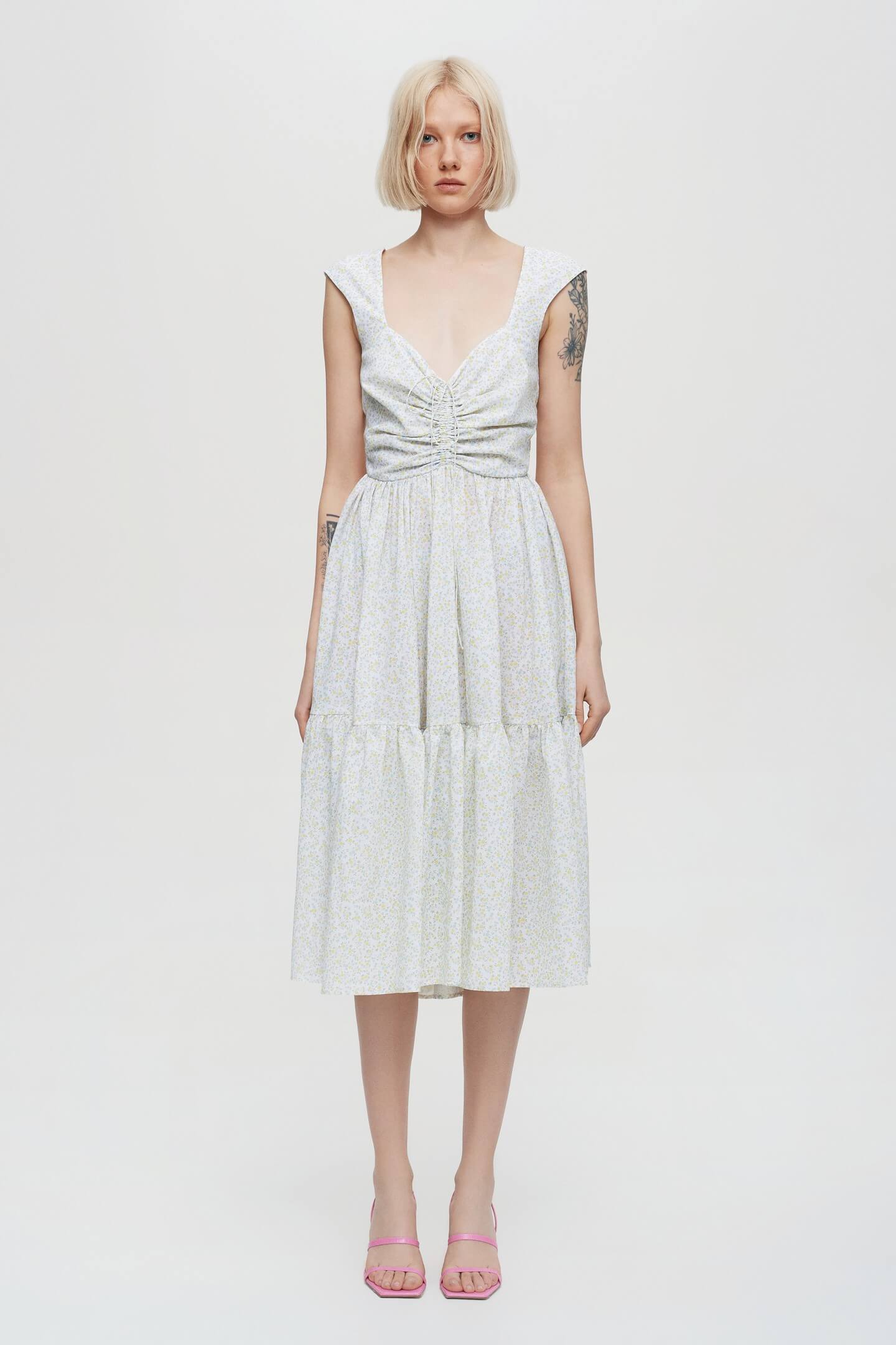 Model in Song of the Winds dress front view