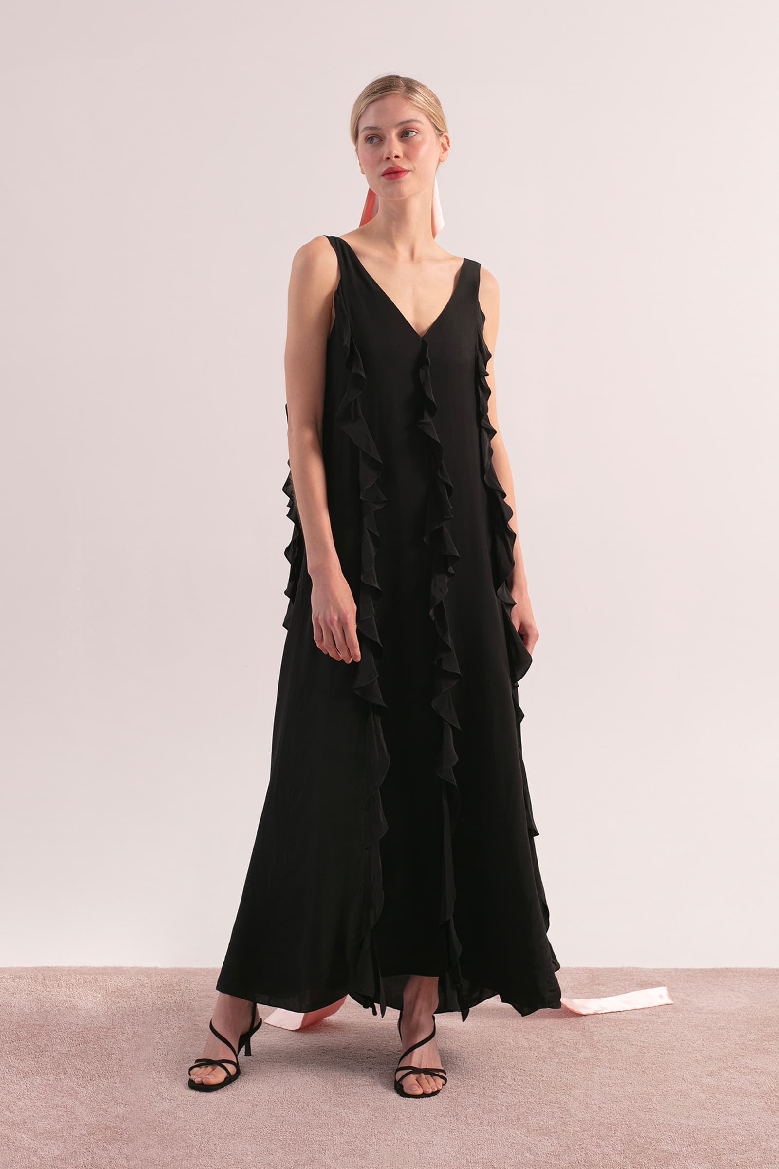 Model in Waves Dress