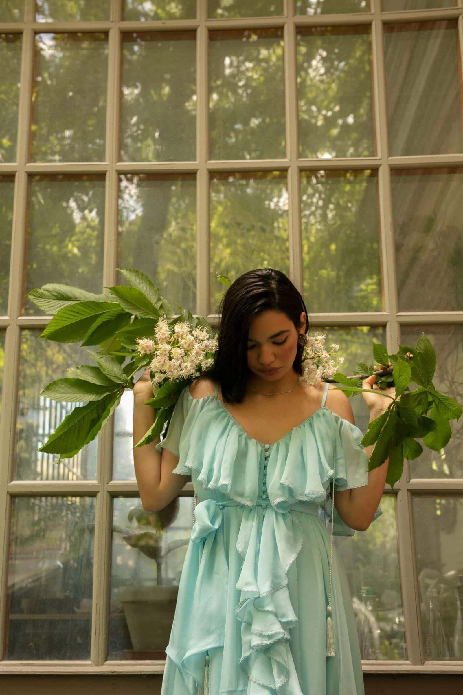 Model in San Francisco Maxi Dress